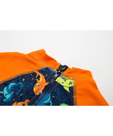 Bonverano Baby Boys Swimsuit - Short-Sleeve Zipper One Piece, UPF 50+ Sun Protection, Colorful Shark Design | 12-18 Months - Buy Online on SooperMarket.com
