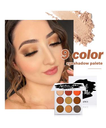 High Pigmented Neutral Eyeshadow Palette | 9 Matte Shimmer & Glitter Shades for Hazel Eyes - Perfect for Professional Makeup - Buy Online on SooperMarket.com