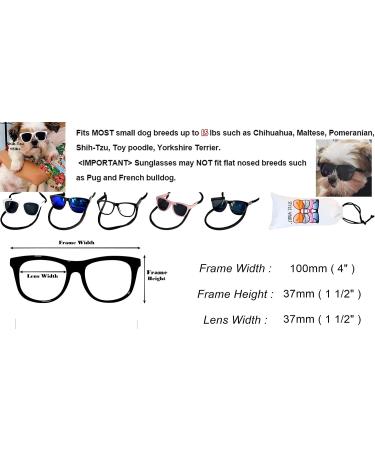80s Style Pet Sunglasses for Small Dogs (Black) - Up to 15lbs - Buy Online on SooperMarket.com