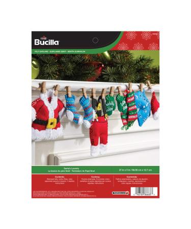 Bucilla Felt Applique Home Decor Kit  27 by 5-Inch  Laundry Garland
