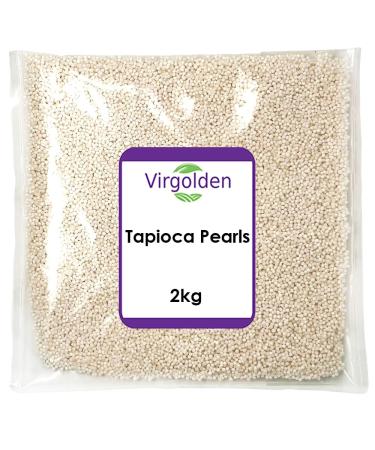 Tapioca Pearls 2kg by Virgolden - Ideal for Boba Milk Tea Iced Coffee Iced Tea Slushies and Blended Fruit Beverages