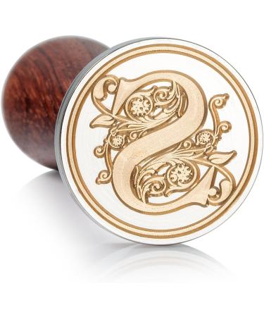 Mceal Wax Seal Stamp  Large Seal 1 1/5(30mm) Dia  Silver Brass Head with Wooden Handle  Regal Letter A to Z Series (Letter S) - Buy Online on SooperMarket.com