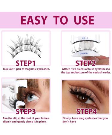 Magnetic Eyelashes without Eyeliner Reusable Magnetic Lashes No Glue 3d False Eyelashes Kit Magnetic Eyelashes Natural Look Magnetic Eyelashes with Applicator No Glue or Liner Needed(Natural) - Buy Online on SooperMarket.com