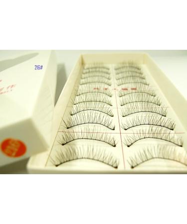Careforyou 10 Pairs Taiwan False Eyelashes - Long Natural Handmade Cross Style #216 | Soft Makeup for Stunning Eyes - Buy Online on SooperMarket.com