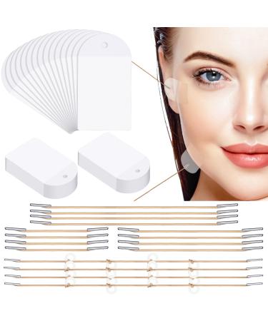 Maitys 136 Pieces Face Lift Tapes with Lifting Rope Sets 120 Pieces Face Lifting Tapes Invisible Face Lifting Patch Instant Facelift Band Adhesive Neck and Eye Lift Tape for Women Ladies Face Beauty