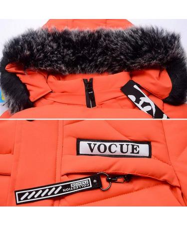 Odziezet Baby Boy Down Coat | Hooded Puffer Zipper Jacket | Orange | 1-2 Years - Buy Online on SooperMarket.com