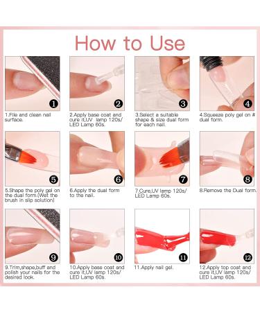 Poly Gel Nail Kit - Crystal Clear Builder Gel for Nail Extensions | DIY Nail Art Set for Beginners - Buy Online on SooperMarket.com