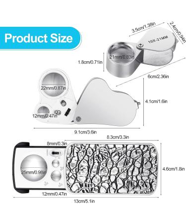 3 Pieces Jewelers' Loupe  30X 60X 90X Illuminated Jewelers Eye Loupe Magnifier  Portable Loupe Magnifier with UV Black Light  with 10x Loupe Magnifier for Jewelry Coins Gems Stamps Watches Rocks - Buy Online on SooperMarket.com