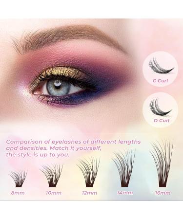 MAEXUS 120 Clusters DIY Eyelash Extensions | C Curl Individual Wispy Lashes | 0.07C 8mm-16mm MIX - Buy Online on SooperMarket.com