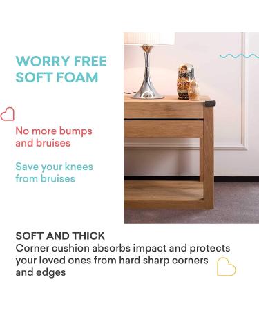 Soft Baby Proofing Corner Guards & Edge Protectors - Pre-Taped Table Corner Protector  Child Safety Furniture Bumper  Sharp Corner Cushions  8 Pack  Brown Brown Large (Pack of 8) - Buy Online on SooperMarket.com