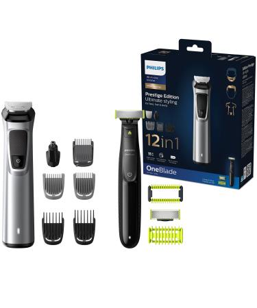 Philips Multigroom Series 9000 12-in-1 styling set including OneBlade for face hair and body (model MG9710/90)