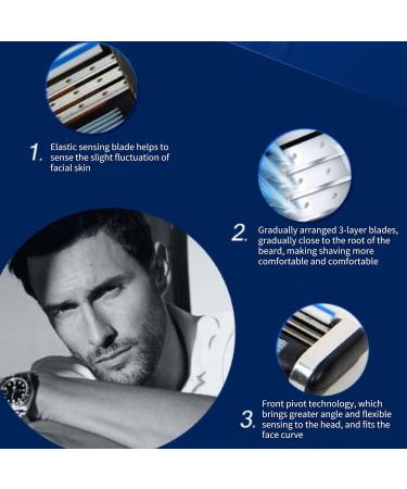 40Pcs Mach 3 Turbo Razor Blade Refills for Gillette - Precision Cut Stainless Steel Blades for Hard to Shave Spots - Buy Online on SooperMarket.com