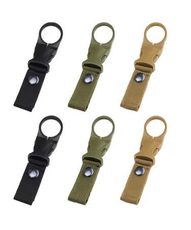 Yutou 6 pieces of key rings Bottle holder water bottles bucket holder hook holder carabiner hook water bottle buckle for camping hiking outdoor activities (3 colors)