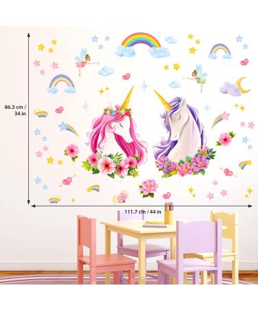DECOWALL SG-2105 Unicorn Rainbow Wall Stickers - Removable Girls Nursery Bedroom Decor - Buy Online on SooperMarket.com