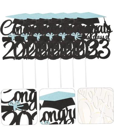 MAGICLULU 6pcs 2023 Graduation Cake Decorating Cake Letters Graduation Cake Decoration Congratulation Party Supplies Class a Customs Glitter Grad Cupcake Topper Make up Graduation Hat Blue 15x14.3cm - Buy Online on SooperMarket.com
