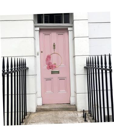 Cabilock Wrought Iron Gate Hanging Wreath Emblems Simulation Garland Hanging Garland Wall Decoration Door Rosy 20x20cm - Buy Online on SooperMarket.com