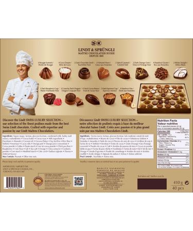 LINDT SWISS LUXURY SELECTION Praline Chocolate Gift Box Assorted Chocolate Pralines 410 Gram Gift Box Christmas Chocolate Holiday Gift - Buy Online on SooperMarket.com