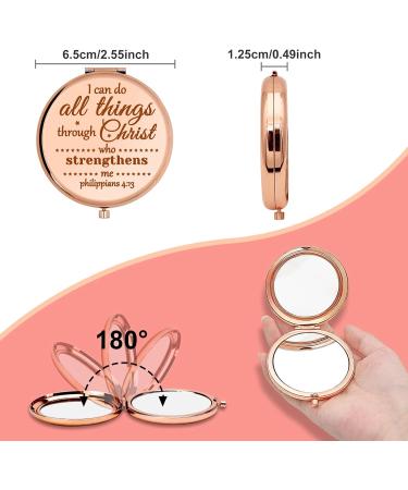 Christian Gifts Compact Mirror Bible Verse Gifts For Women Baptism Gifts Religious Gifts For Goddaughter Mom Sister Wife Inspirational Scripture Gifts For Girls Personal Makeup Mirror Rose Gold - Buy Online on SooperMarket.com