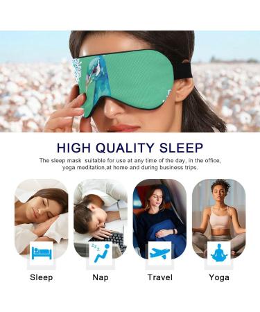 Haskirky Light Blocking Eye Mask - Adjustable Adult Men and Women Sleep Mask for Travel, Yoga, Meditation - Cartoon Blue Peacock Design - Buy Online on SooperMarket.com