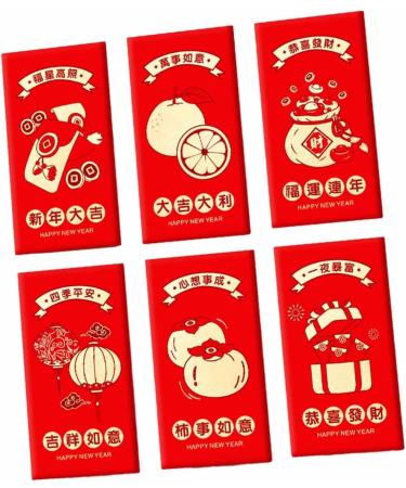 6 Pieces Chinese New Year Red Envelopes Lucky Money Envelope 2024 Dragon Hongbao Hong Bao for Spring Festival Birthday C Style C - Buy Online on SooperMarket.com