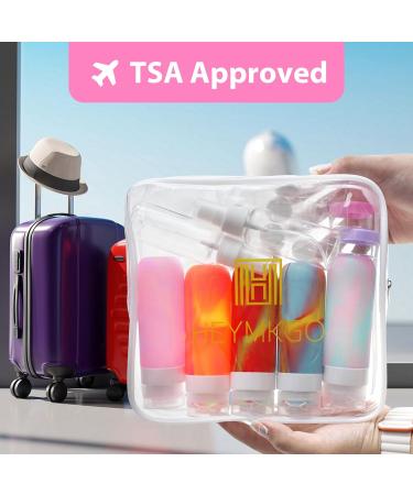 Heymkgo Silicone Travel Bottles Set - 5 Pack 90ml Refillable Squeeze Travel Containers for Easy Filling - Perfect for International Travel - Buy Online on SooperMarket.com