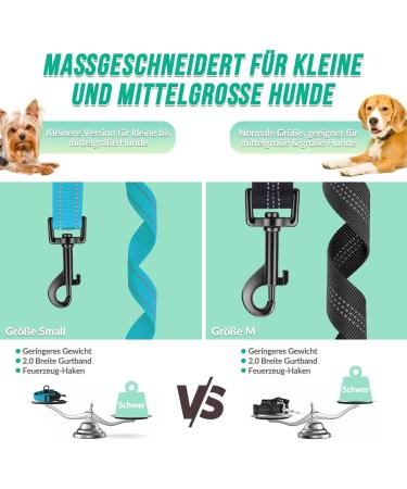Buy NASJAC Double Dog Leash - No Tangle 360 Rotatable Adjustable Bungee Reflective Leash for Small Medium & Large Dogs - 2-Color Black & Aquamarine - Buy Online on SooperMarket.com
