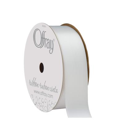 Berwick Offray 061176 7/8 Wide Single Face Satin Ribbon  White  6 Yds