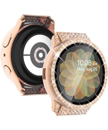 Surace Compatible with Galaxy Watch Active 2 Screen Protector Case 3 Pack Bling Crystal Diamond Tempered Glass Protective Cover Compatible for Samsung Galaxy Watch Active 2 40mm Rose Gold/Pink/Clear Rose Gold/Pink/Clear with Screen Protector Galaxy Watch  - Buy Online on SooperMarket.com