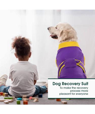 Kuoser Dog Body After Surgery - Breathable Recovery Suit for Male & Female Dogs | Leakage Protection & Anti-Licking | Purple L (1 Pack) - Buy Online on SooperMarket.com
