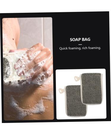 PLAFOPE 2pcs Black Linen Soap Bag Soap Mesh Pouch Bar Soap Pouch Drawstring Soap Bag Soap Mesh Holder Flax - Buy Online on SooperMarket.com