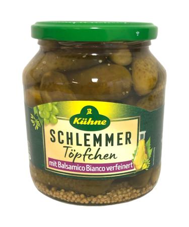 Khne Schlemmertpfchen Mild-Spicy Gherkins with Balsamico Bianco 6-Pack (6x300g) | Extra Crunchy & Delicious International Shipping - Buy Online on SooperMarket.com