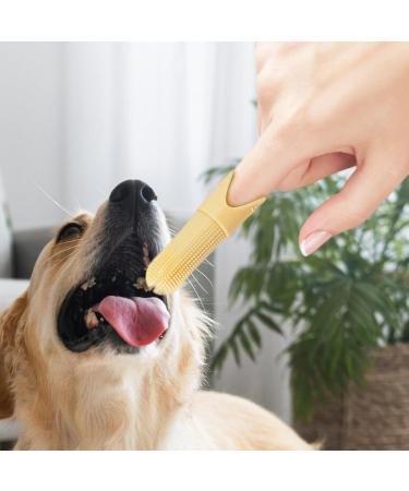 JISADER Pet Oral Care Finger Brush for Dogs and Cats - Gentle Tool Yellow - Buy Online on SooperMarket.com