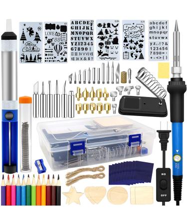 Wood Burning Kit 95pcs, West Bay Soldering Pen with Adjustable On-Off Switch Control Temperature Wood Burning Tool for Embossing/Carving/Soldering Tips/Carrying Box