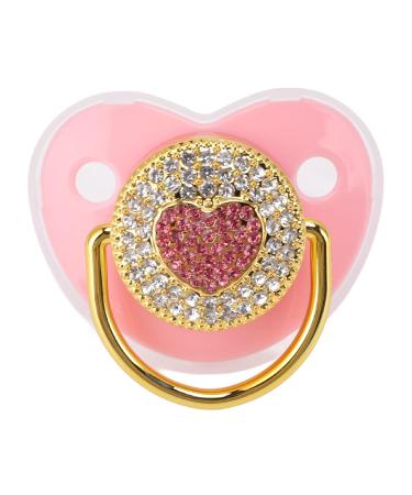 Luxurious Rhinestone Baby Pacifier - Soft Silicone Nipple for Breastfeeding - Ultra-Light & Portable (Pink) - Buy Online on SooperMarket.com