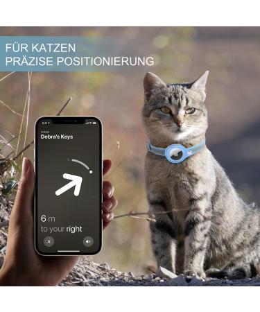 Shop Adjustable Leather Airtag Cat Collar - Reflective GPS Tracking Neck Band for All Cat Sizes (S Blue) - Anti-Losing Solution - Buy Online on SooperMarket.com