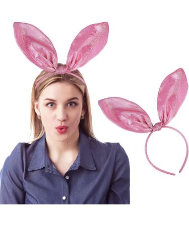 Sequin Cat Ears Headbands and Bunny Ear Headbands Shiny Hairbands Glittery Hair Hoops Hair Accessories for Easter Daily Wearing Party Decoration and Cosplay Accessories (Pink) - Buy Online on SooperMarket.com