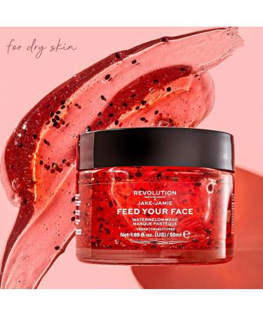 Revolution Skincare London Watermelon Hydrating Face Mask 50ml - Moisturizing Formula by Jake Jamie - Buy Online on SooperMarket.com
