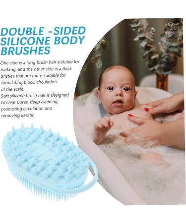 3pcs Double Sided Bath Brush Set - Baby & Body Silicone Scrubber - Buy Online on SooperMarket.com