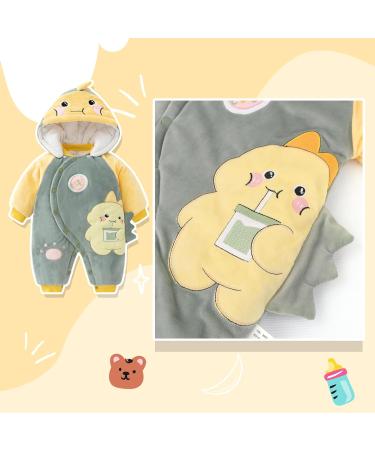 Baby Rompers with Booties Hat Set | Boys Girls Cotton Jumpsuit | Infant Winter Outfit 3-6 Months - Buy Online on SooperMarket.com