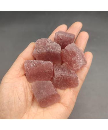 ALKOY Natural Crystal Rough 1pc Natural Red Strawberry Quartz Raw Stone Rough Crystal Gemstone Specimen Home Decoration FZUGEDRLI - Buy Online on SooperMarket.com
