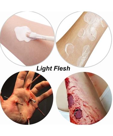 Yeweian Liquid Latex SFX Makeup 2.1 Oz - Halloween Monster Zombie Clown Makeup for Scald Burn Scar Wound Cut Skin Decay - Prosthetics & Old Age Wrinkle Effects - Light Flesh - Buy Online on SooperMarket.com