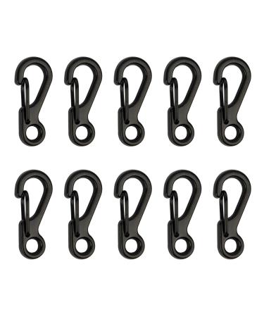 Temlum 2.5 cm mini carabiner set aluminum carabiner hook carabiner small key rings hook for camping travel hike 10 pieces black black