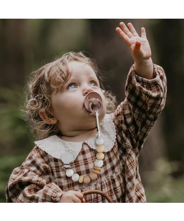 Kowlone Leopard Silicone Pacifier Chain Clips for Baby Girls - 2-Pack Dummy Holder for Baby Shower - Buy Online on SooperMarket.com