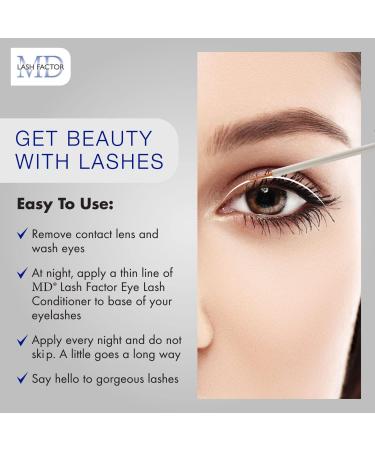 MD Lash Factor Eyelash Growth Serum for Fuller, Longer & Denser Lashes | Women's Eyelash Enhancer | 3 Month Supply - 0.1 Fl Oz - Buy Online on SooperMarket.com
