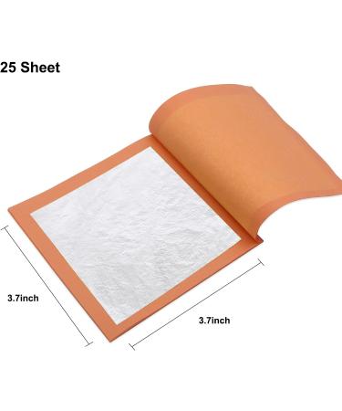 YongBo Edible Silver Leaf 3.7"by 3.7" 25 Sheets Book Pure Silver Foil for Cake Baking Food Decoration Gilding Arts Nail 25pcs 3.7" silver-book - Buy Online on SooperMarket.com