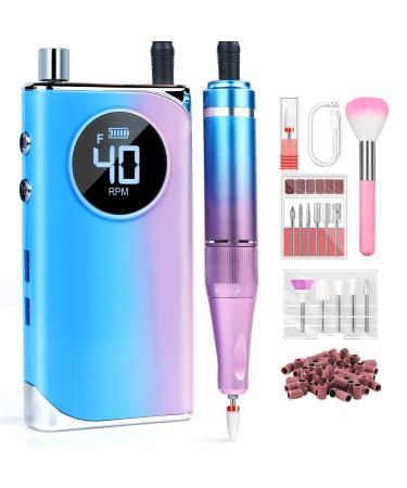 Saviland Rechargeable 40000RPM Nail Drill  Portable Electric Nail File with 12 Drill Bits for Nails Electric Nail Drills for Acrylic/Gel Nails Professional Nail Tools for Manicure Pedicure