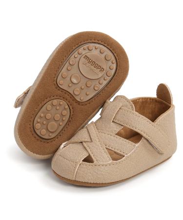 RVROVIC Baby Boys Girls Sandals Premium Soft Anti-Slip Rubber Sole Infant Summer Outdoor Shoes Toddler First Walkers 6-12 Months 1 Beige