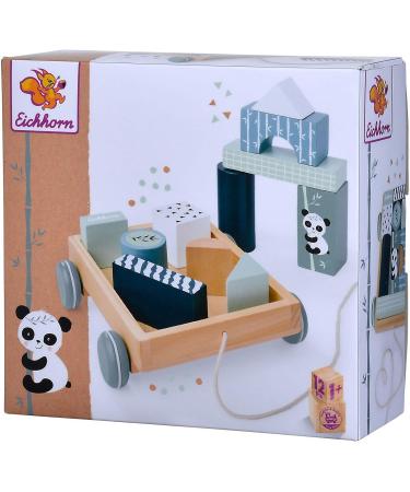Eichhorn Construction Wagon with 11 Building Blocks - Pull-Along Toy for Kids 12 Pieces 18x17.5 cm Ideal for Ages 1+ - International Shipping Available - Buy Online on SooperMarket.com