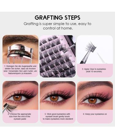 Jsdoin Cluster Lashes 84 Pcs C/D Curl 8-16mm Length DIY Eyelash Extensions - Natural & Mega Styles - Buy Online on SooperMarket.com