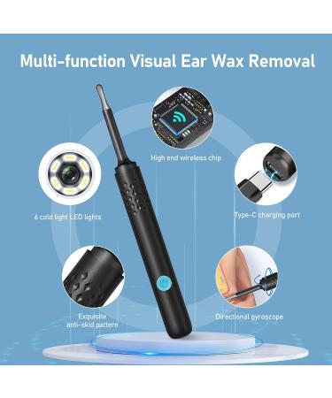 NURSETEK Ear Wax Removal Tool Ear Wax Removal Ear Cleaner with 1080P HD Camera Ear Wax Cleaning Kit Ear Wax Removal Tool for iOS and Android (Black) - Buy Online on SooperMarket.com
